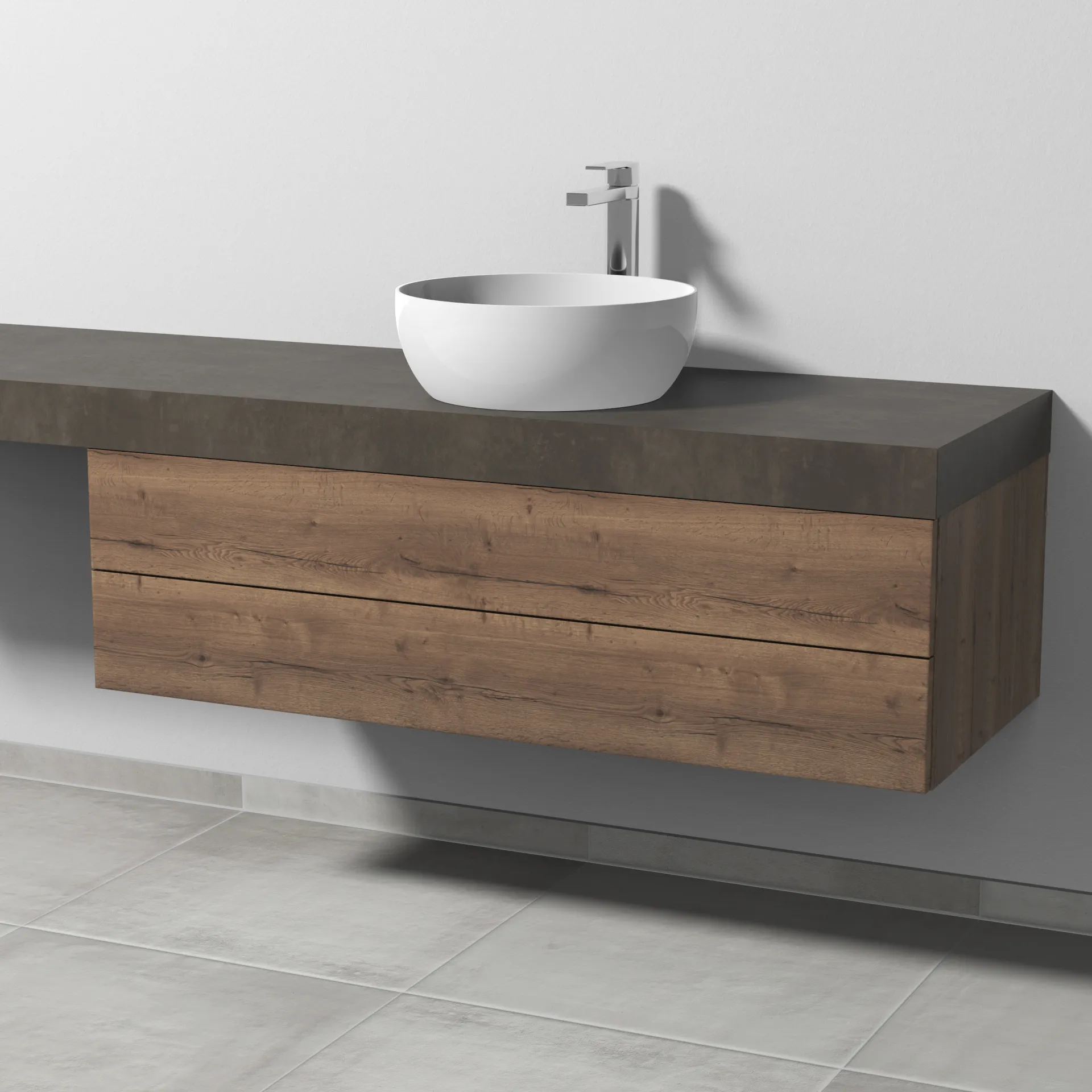 Sanipa Waschtischunterschrank „2morrow“ 1200 × 340 × 520 mm in Eiche Tabak