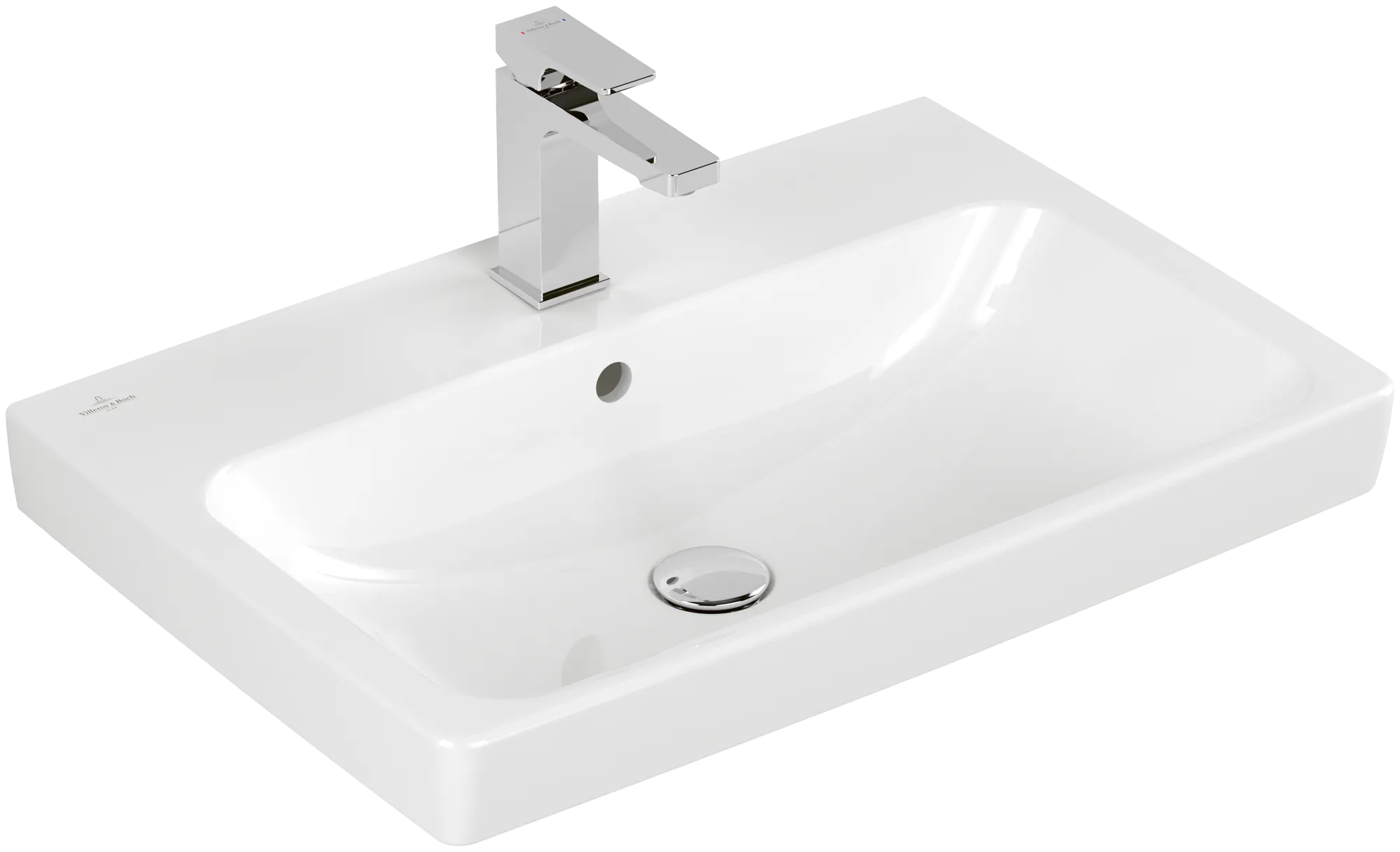 Villeroy & Boch Waschbecken „Architectura“ 650 × 445 × 165 mm, ohne Hahnlochbohrung, für Becken mittig in Weiß Alpin Villeroy & Boch Waschbecken „Architectura“ 650 × 445 × 165 mm, ohne Hahnlochbohrung, für Becken mittig in Weiß Alpin