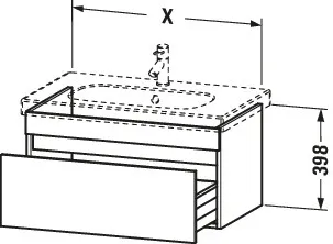 Duravit Waschtischunterschrank wandhängend „DuraStyle“ 115 × 39,8 × 45,3 cm Duravit Waschtischunterschrank wandhängend „DuraStyle“ 115 × 39,8 × 45,3 cm
