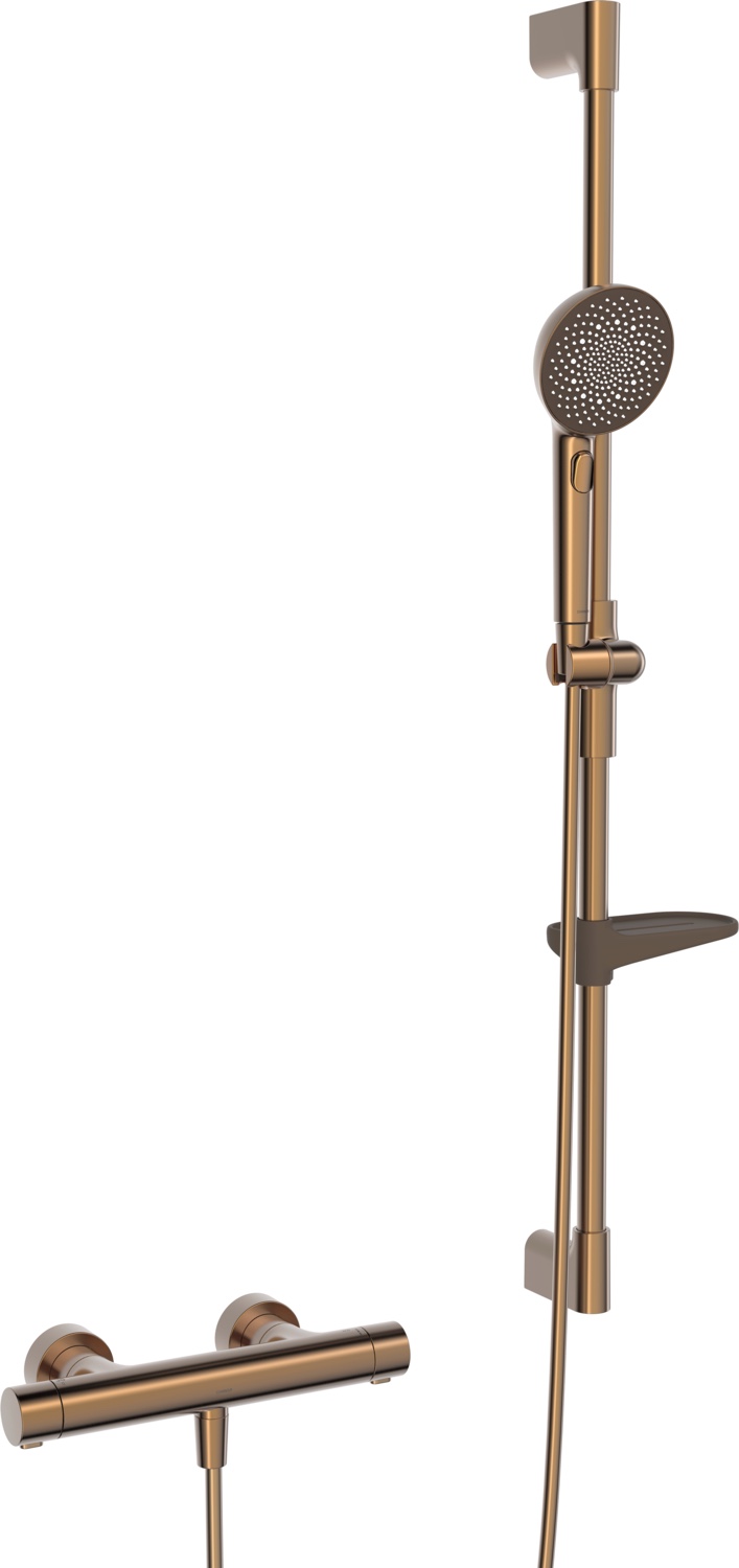 Zweihand-Duscharmatur „Prisma“ in Brushed bronze Zweihand-Duscharmatur „Prisma“ in Brushed bronze