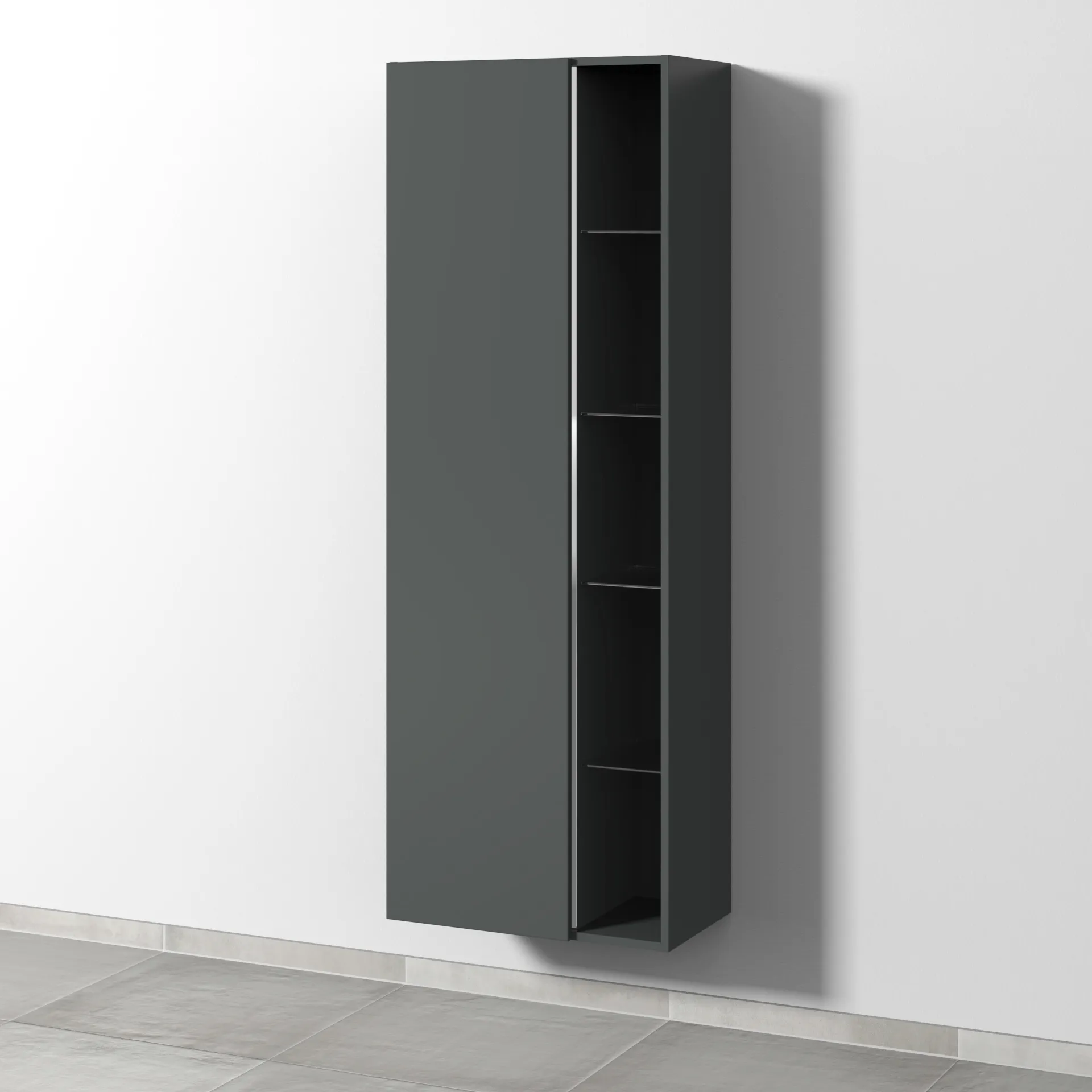 Sanipa Stauraumschrank „3way“ 600 × 1700 × 345 mm Anschlag links, in Anthrazit (matt), Anschlag links Sanipa Stauraumschrank „3way“ 600 × 1700 × 345 mm Anschlag links, in Anthrazit (matt), Anschlag links