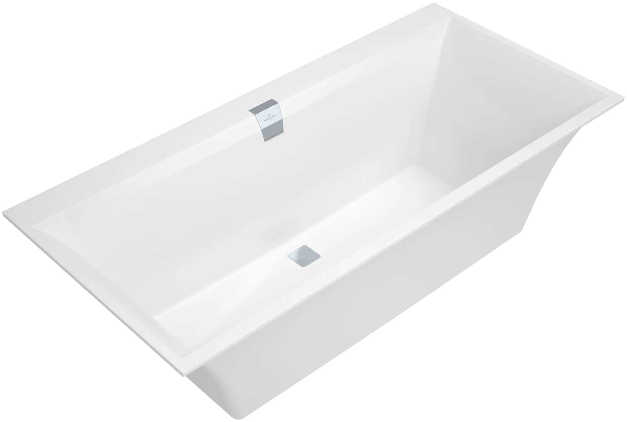 Villeroy & Boch Badewanne „Squaro Edge 12“ rechteck 160 × 75 cm, Mittelablauf in Weiß Alpin Farbe: Weiß Alpin / Größe: 160 × 75 cm / Whirlsystem: ohne Whirlsystem