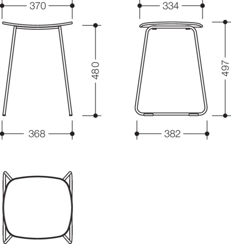 Duschhocker, Gestell verchromt, Sitzfläche aus hochwertigem PIR Kunststoff (Post-Industrial-Recycling), Höhe 497 mm, Breite 370 mm, Sitzhöhe 480 mm, Sitzfläche 370 mm breit, in Farbe JH (Waldgrün)