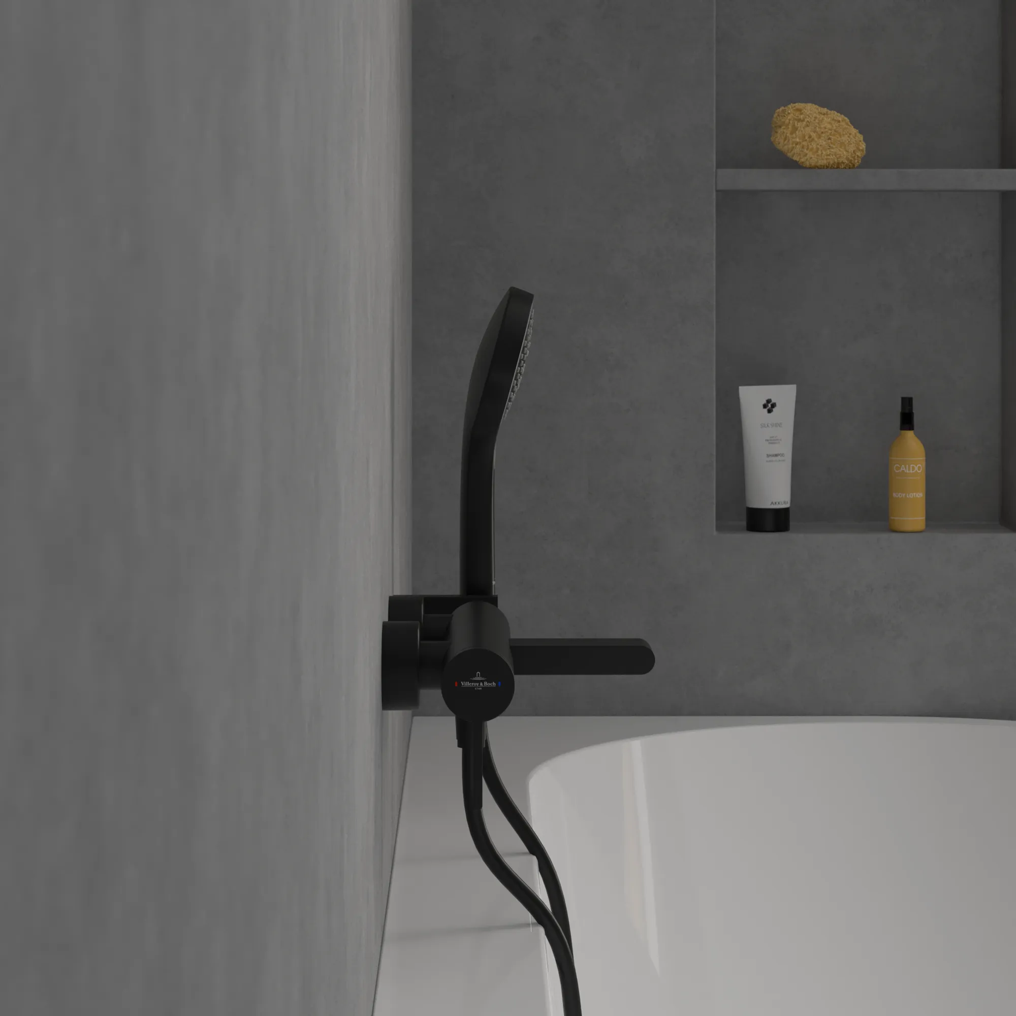 Einhand-Wannenarmatur „Dawn“ Ausladung 165 mm in Matt Black Einhand-Wannenarmatur „Dawn“ Ausladung 165 mm in Matt Black