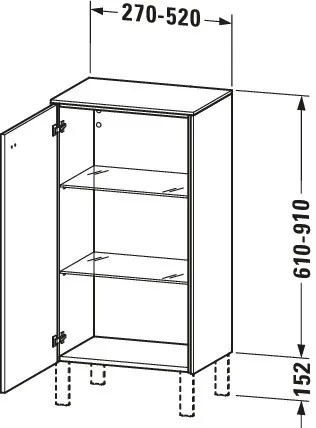 Duravit Halbhochschrank „Brioso“ 27 × 61 × 19,6 cm in Basalt Matt