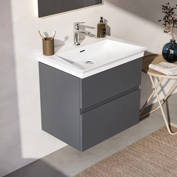 Ideal Standard Waschtischunterschrank „Finesse“ 60 × 54,5 × 44 cm Anthrazit matt lackiert Ideal Standard Waschtischunterschrank „Finesse“ 60 × 54,5 × 44 cm Anthrazit matt lackiert