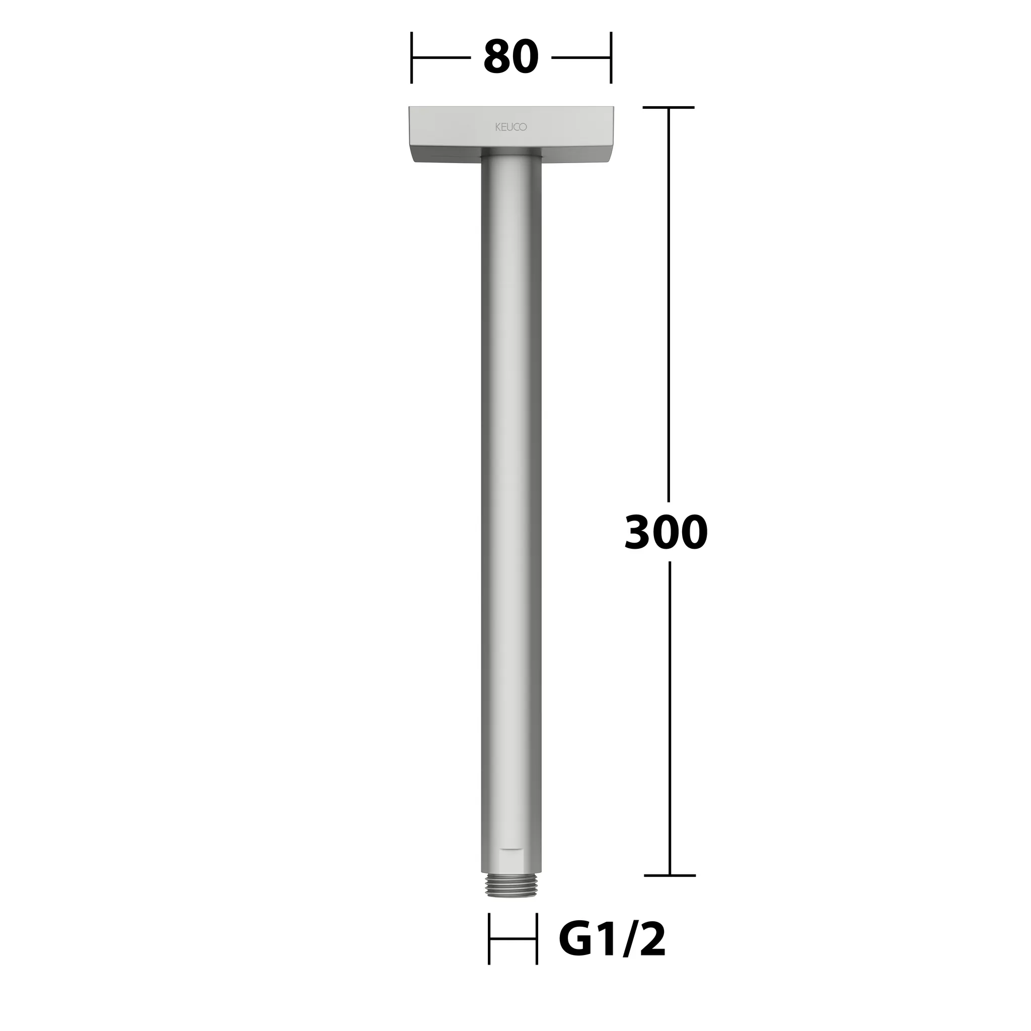 Brausen und Brausezubehör Brausearm Deckenanschluss 300 mm Edelstahl-finish