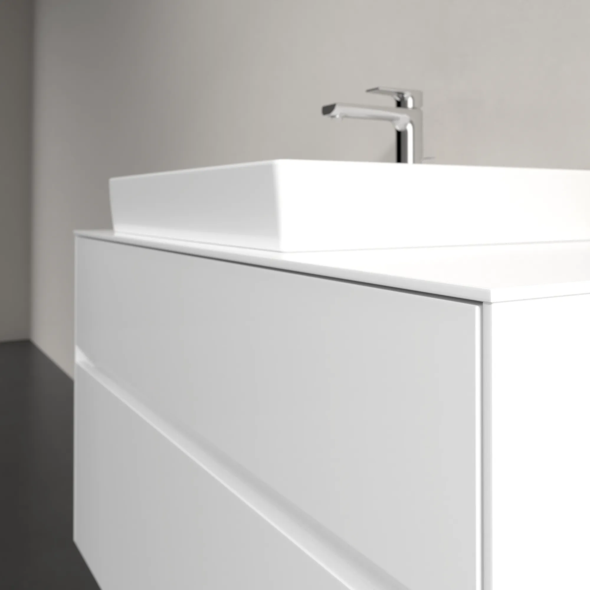 Villeroy & Boch Waschtischunterschrank „Collaro“ 1000 × 548 × 500 mm Glossy White, ohne Beleuchtung, für Becken links