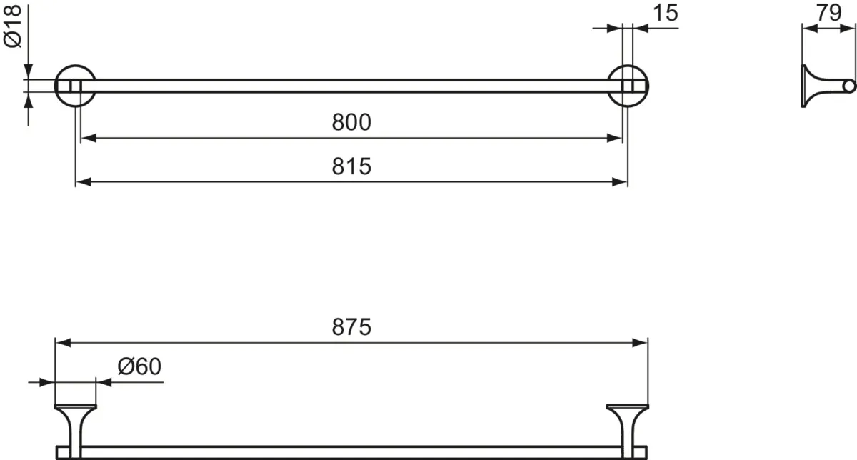 Handtuchhalter La Dolce Vita 875 mm Brushed Gold Handtuchhalter La Dolce Vita 875 mm Brushed Gold