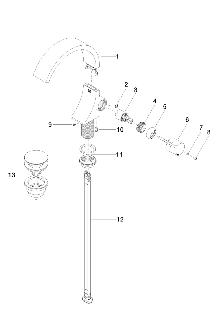 Waschtisch-Einhandbatterie mit Ablaufgarnitur CYO Chrom 33505811 Waschtisch-Einhandbatterie mit Ablaufgarnitur CYO Chrom 33505811