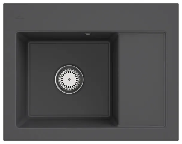 Villeroy & Boch Einbau-Küchenspülbecken „Subway“ 45 Compact 650 × 510 × 220 mm, für Becken links in Graphite Villeroy & Boch Einbau-Küchenspülbecken „Subway“ 45 Compact 650 × 510 × 220 mm, für Becken links in Graphite