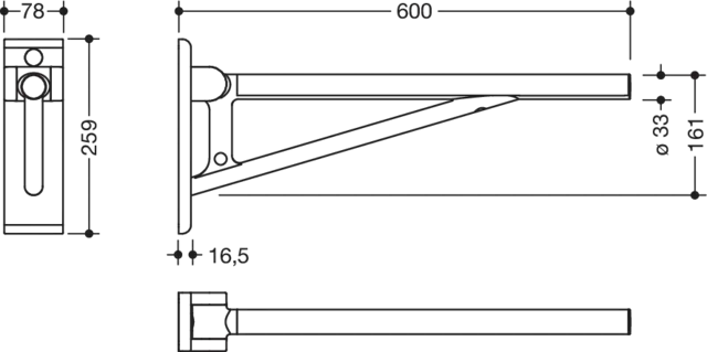 HEWI Stützklappgriff „System 900“
