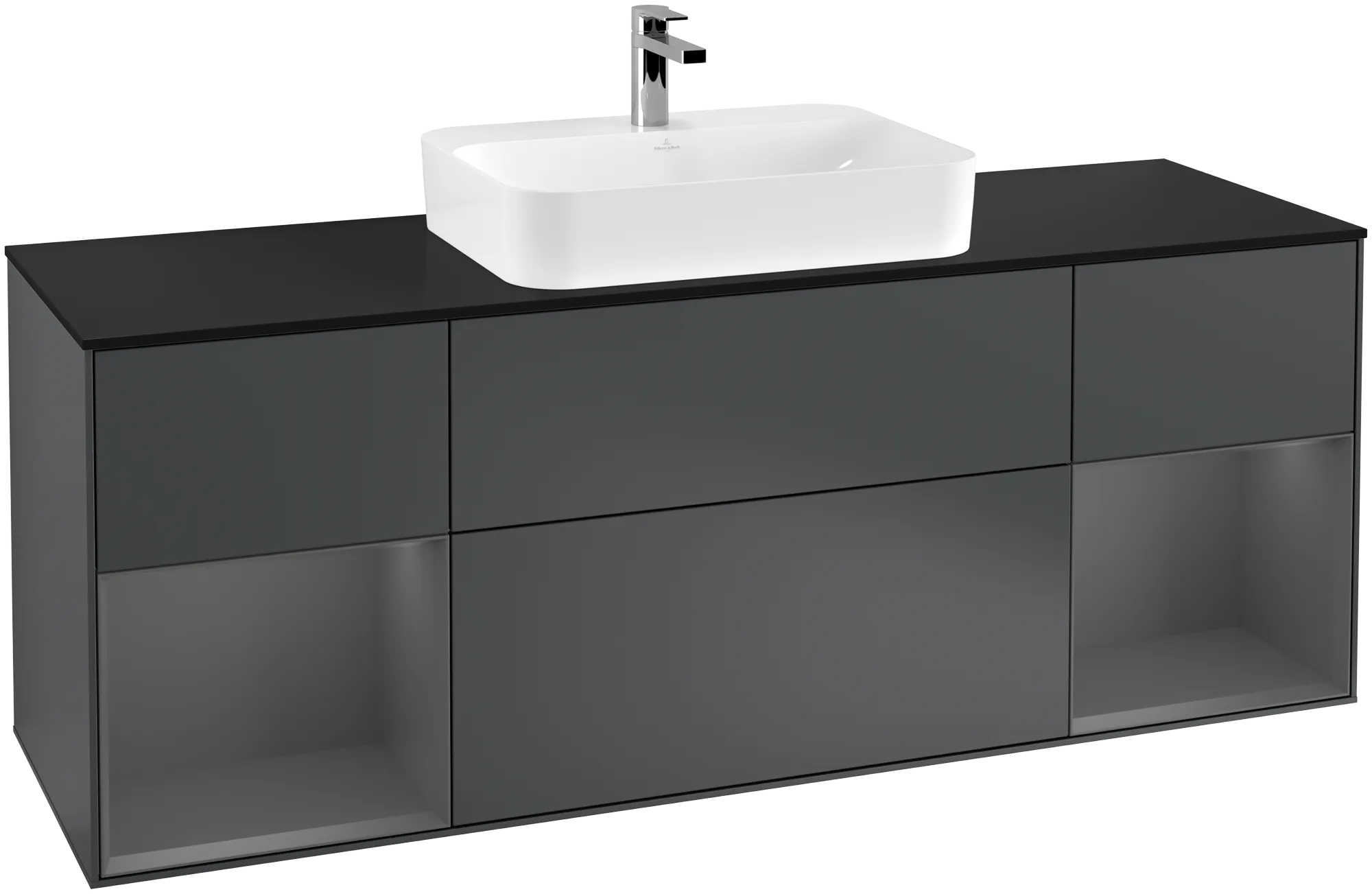 Villeroy & Boch Waschtischunterschrank „Finion“ für Schrankwaschtisch 1600 × 603 × 501 mm Midnight Blue Matt Lacquer, für Becken mittig