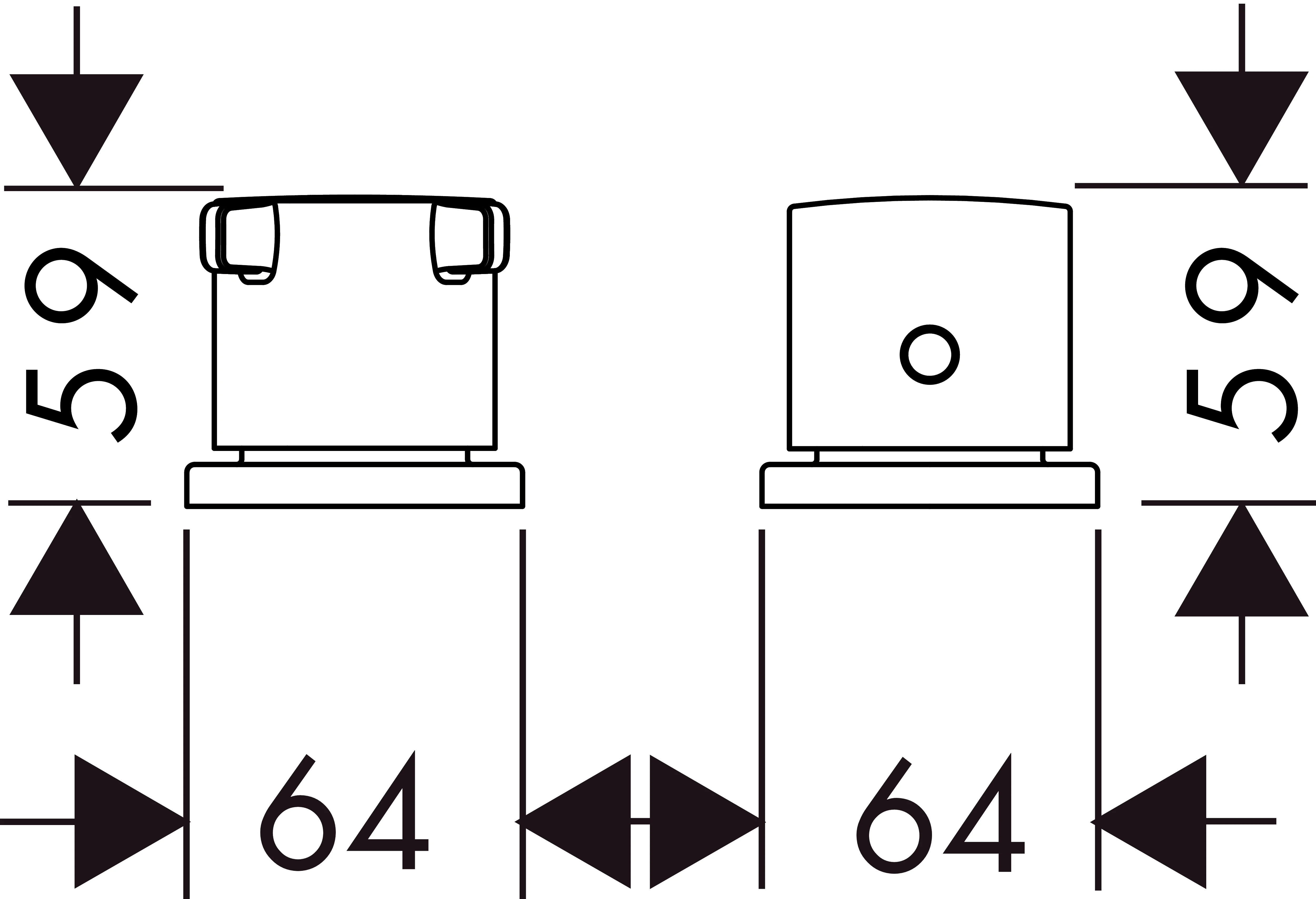 2-Loch Thermostat Axor Citterio E F-Set chrom Wannenrandmontage