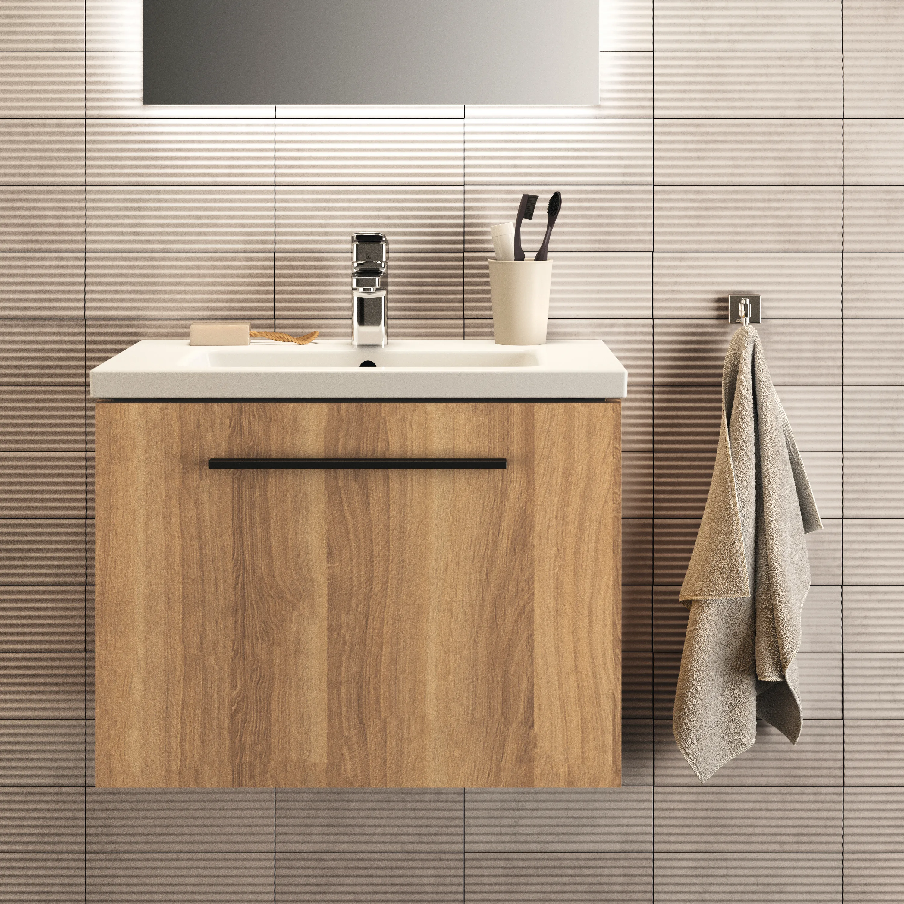 Ideal Standard Waschtischunterschrank „i.lifeS“ 60 × 44 × 37,5 cm Eiche Natur