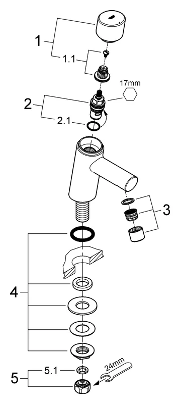 Grohe Concetto Standventil XS-Size Einlochmontage chrom Grohe Concetto Standventil XS-Size Einlochmontage chrom