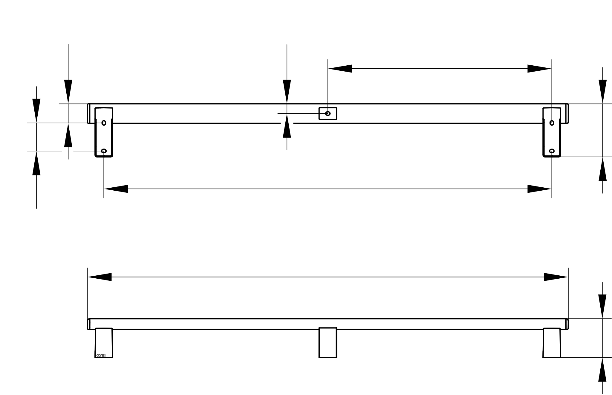 KEUCO AXESS Haltegriff 1000 mm silber-eloxiert KEUCO AXESS Haltegriff 1000 mm silber-eloxiert