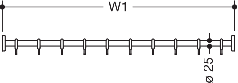 HEWI Duschvorhangstange „System 900“