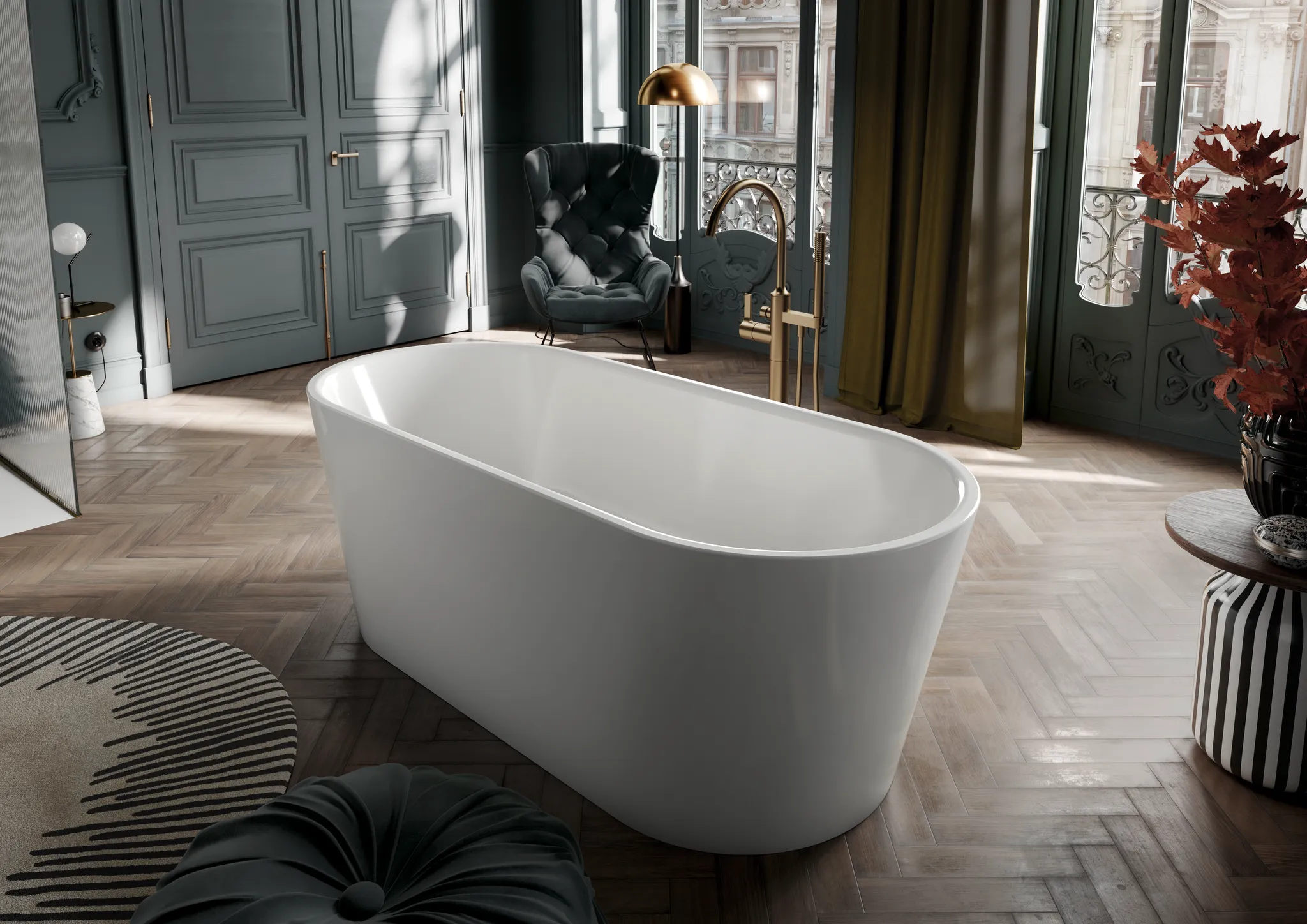 Kaldewei MEISTERSTÜCK CLASSIC DUO OVAL Badewanne, alpinweiß, oval, 1550 x 660 mm, freistehend mit mittigem Ab- und Überlaufdeckel Kaldewei MEISTERSTÜCK CLASSIC DUO OVAL Badewanne, alpinweiß, oval, 1550 x 660 mm, freistehend mit mittigem Ab- und Überlaufdeckel