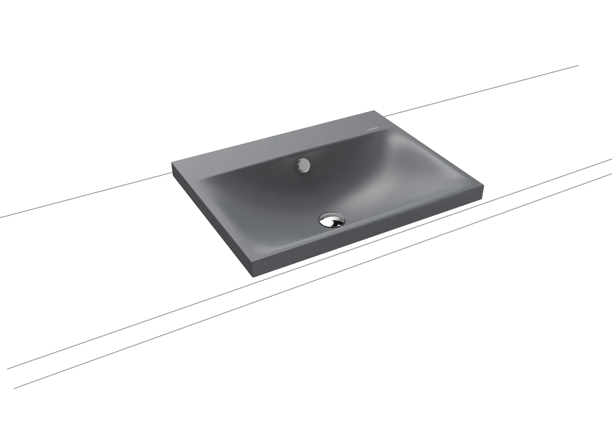 Aufsatzwaschtisch „Silenio“ 60 × 46 cm, ohne Hahnlochbohrung in cool grey 70