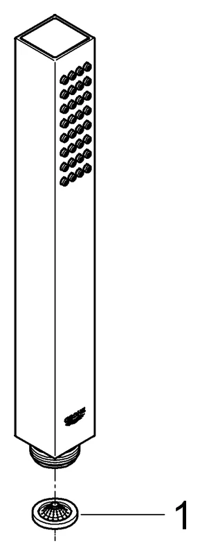 Grohe Euphoria Cube Stick Handbrause 1 Strahlart chrom Grohe Euphoria Cube Stick Handbrause 1 Strahlart chrom