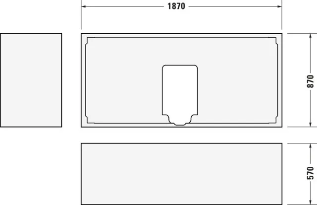 Duravit Badewanne „Starck“ rechteck 190 × 90 cm, Mittelablauf