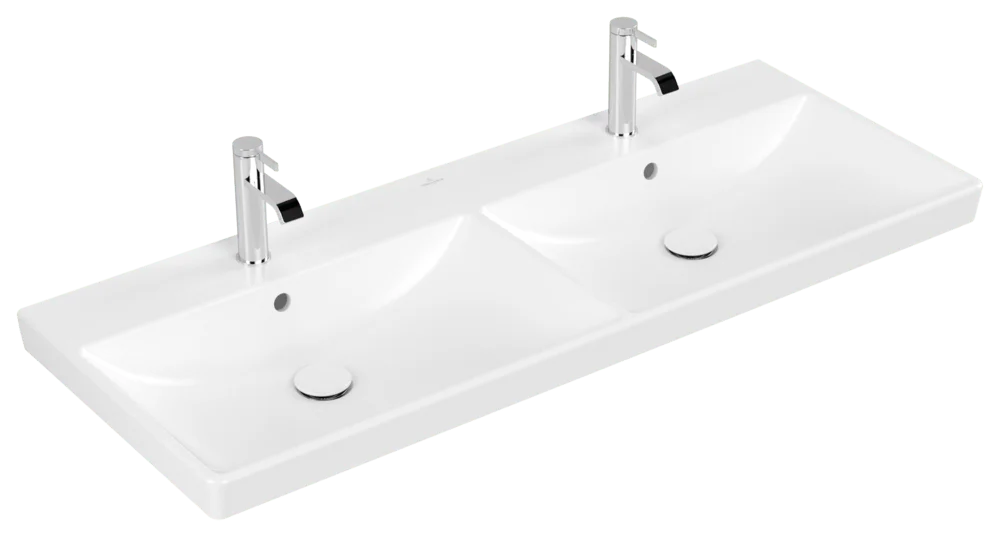 Villeroy & Boch Schrank-Doppelwaschtisch Avento 4A23CK, Stone White CeramicPlus, 1200x470x160 mm, mit Überlauf, für zwei 3-Loch-Armaturen