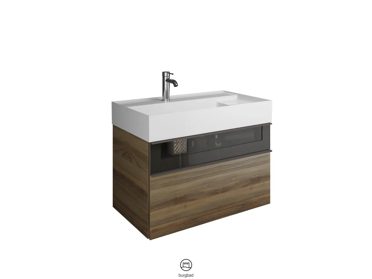 burgbad Yumo Mi-Waschtisch inkl. WTU SFKL082, Mineralguss, 470x815x610, PG1 burgbad Yumo Mi-Waschtisch inkl. WTU SFKL082, Mineralguss, 470x815x610, PG1