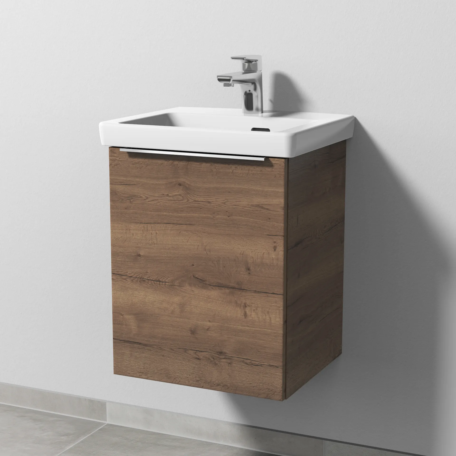 Sanipa Waschtischunterschrank „3way“ 407 × 517 × 361 mm in Eiche Tabak, Anschlag links