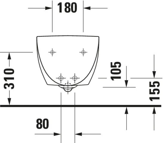 Duravit Wand-Bidet „Architec“, Befestigung verdeckt 36,5 × 58 × 29 cm