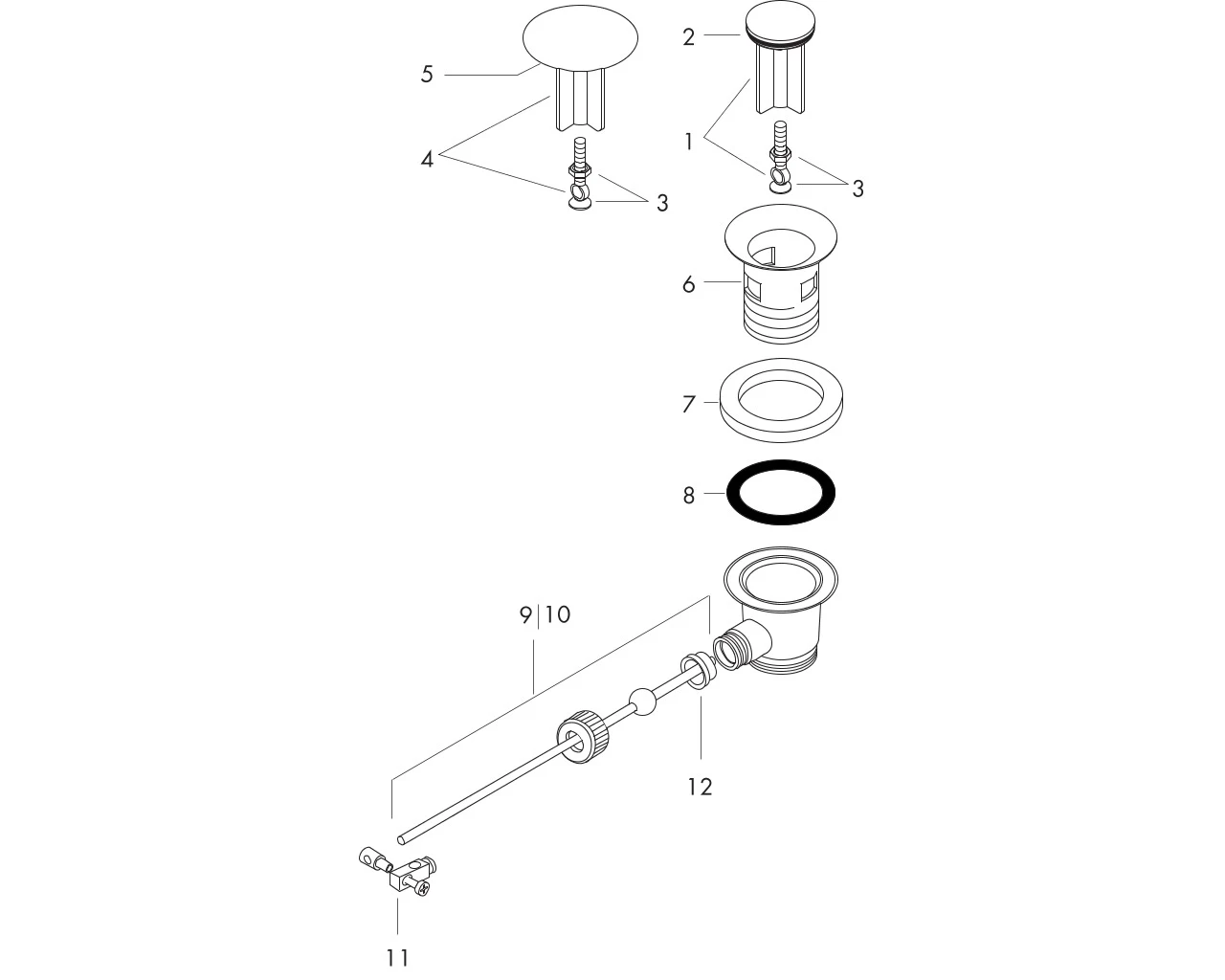 Ablaufventil Axor Waschtischmischer und Bidetmischer DN32 chrom