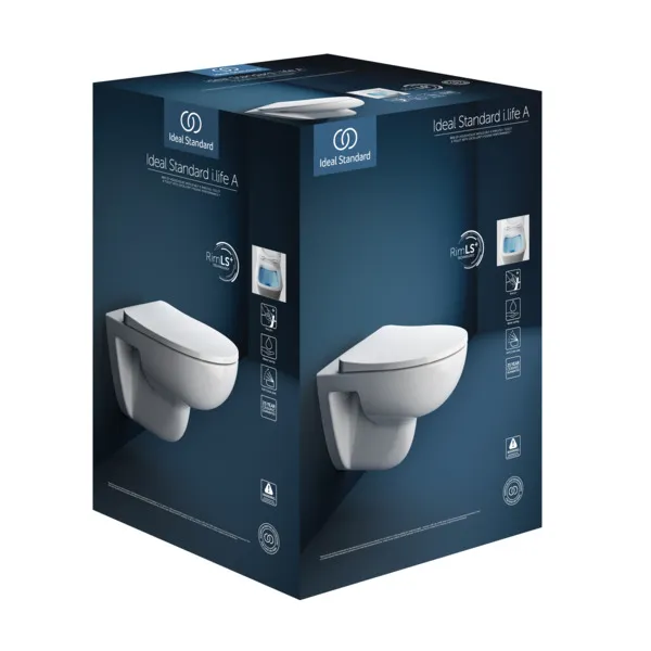 WC-Paket i.life A Randlos mit Universal WC-Sitz Softclose Weiß