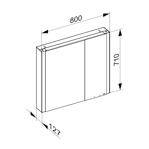 KEUCO Wandvorbau Spiegelschrank „Somaris“ Verspiegelt, Aufputz, mit Spiegelheizung 800 × 710 × 127 mm KEUCO Wandvorbau Spiegelschrank „Somaris“ Verspiegelt, Aufputz, mit Spiegelheizung 800 × 710 × 127 mm