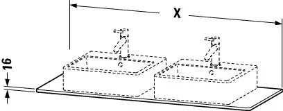 Duravit Konsole „XSquare“ in Basalt Matt