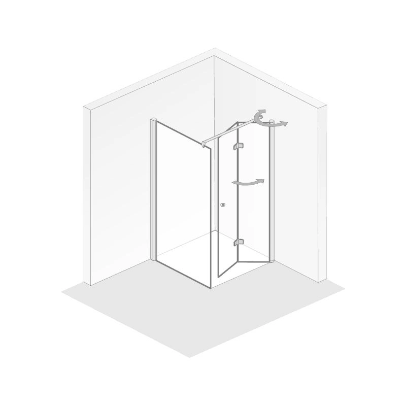 HSK teilgerahmte Drehfalttür pendelbar „Exklusiv 2.0“ für Seitenwand Glas Linea 01 (80 cm), Profile Alu Silber-matt, Scharniere Premium Softcube, B: 800 mm H: 2000 mm HSK teilgerahmte Drehfalttür pendelbar „Exklusiv 2.0“ für Seitenwand Glas Linea 01 (80 cm), Profile Alu Silber-matt, Scharniere Premium Softcube, B: 800 mm H: 2000 mm