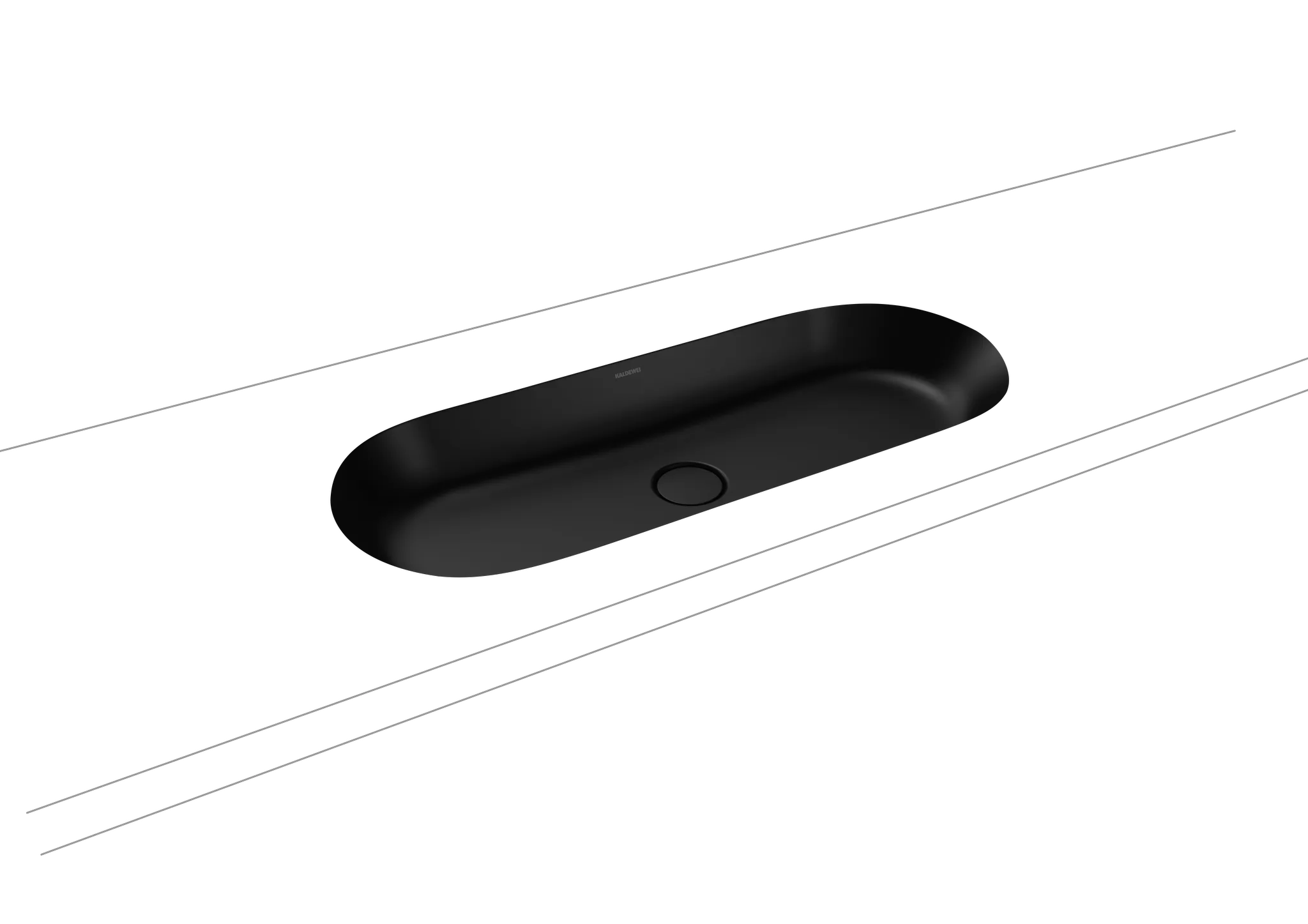 Unterbauwaschtisch „Centro“ 91 × 38 cm, ohne Hahnlochbohrung in schwarz matt, mit Perl-Effekt Unterbauwaschtisch „Centro“ 91 × 38 cm, ohne Hahnlochbohrung in schwarz matt, mit Perl-Effekt