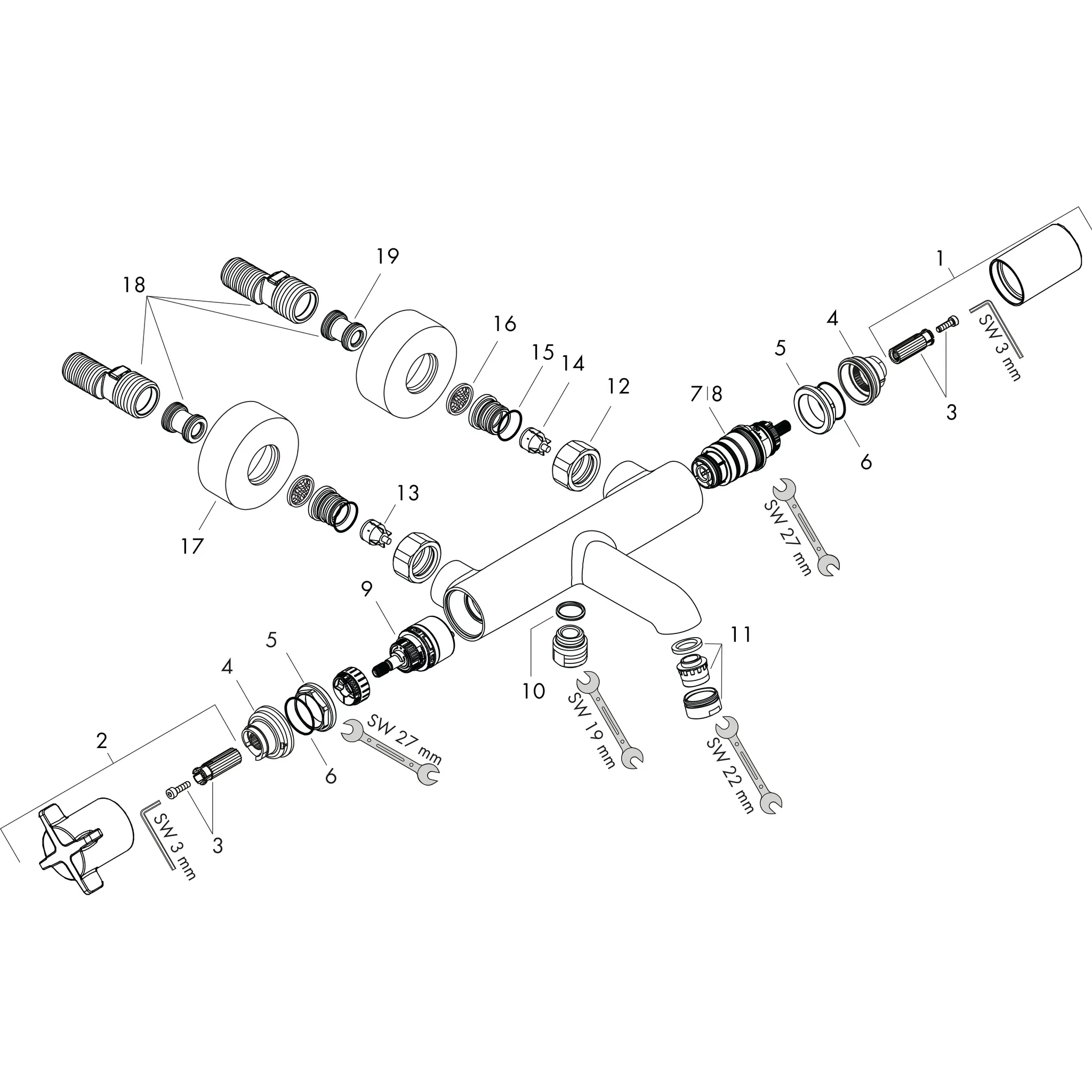 Hansgrohe AXOR Citterio E Mischer Aufputz, Chrom Hansgrohe AXOR Citterio E Mischer Aufputz, Chrom