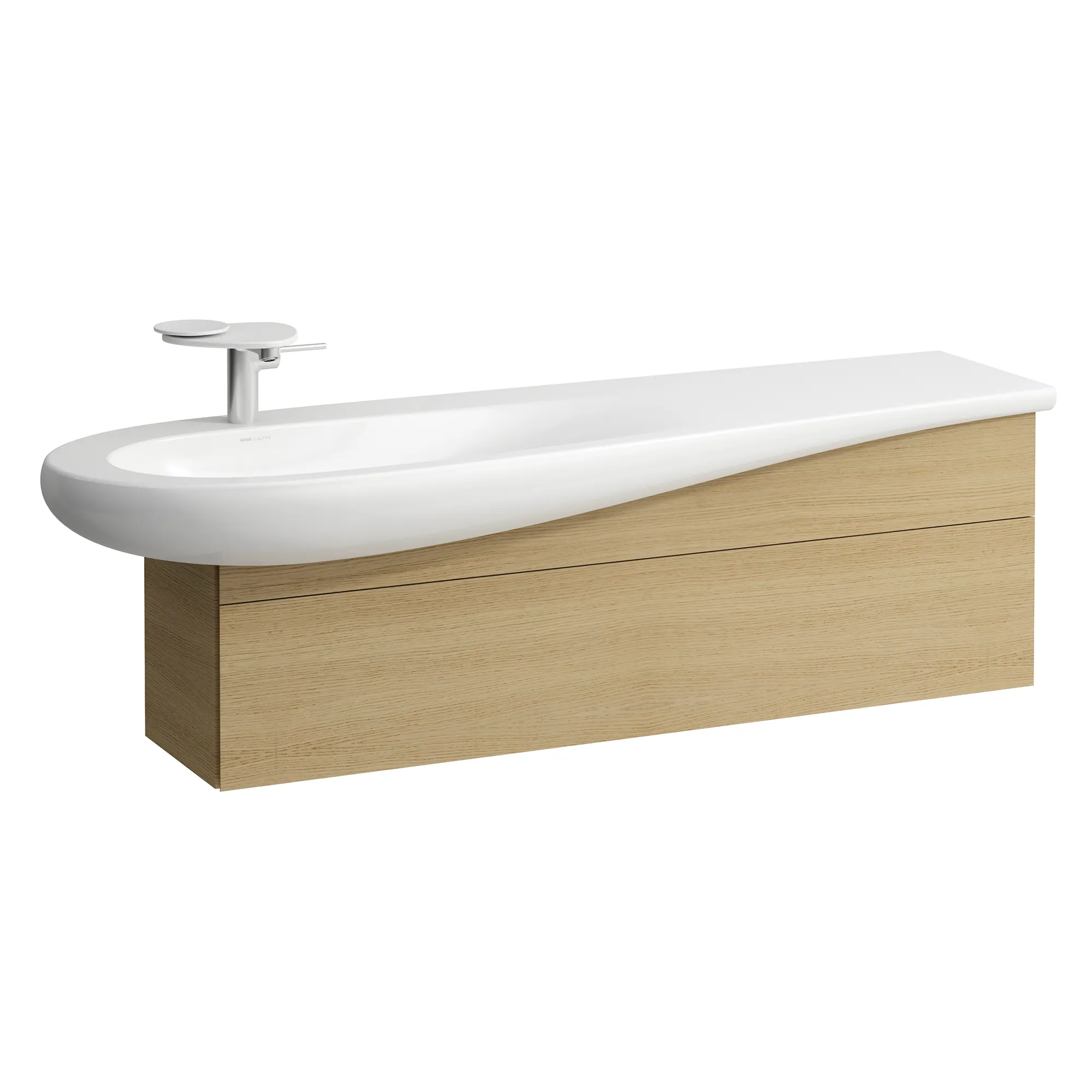 Laufen Waschtischunterschrank „Ilbagnoalessi“ 1350 × 442 × 321 mm Eiche hell, Becken rechts Laufen Waschtischunterschrank „Ilbagnoalessi“ 1350 × 442 × 321 mm Eiche hell, Becken rechts