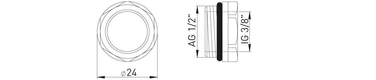 ASW HG-TEC Zubehör Heizung, Anschlussstopfen MS vernickelt ½" x ⅜" mit O-Ring ASW HG-TEC Zubehör Heizung, Anschlussstopfen MS vernickelt ½" x ⅜" mit O-Ring