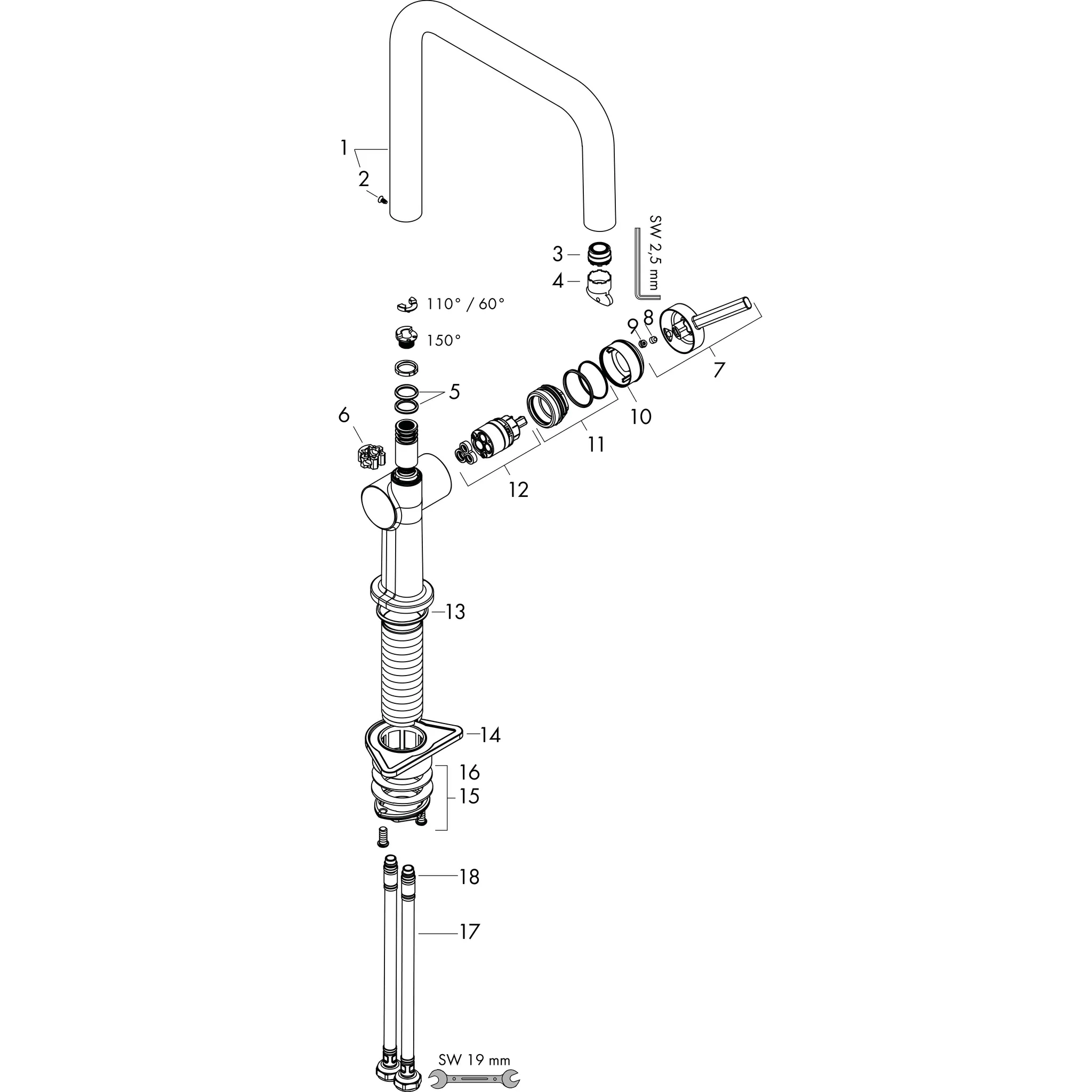 Spültischmischer U 220 Talis M54 1jet chrom