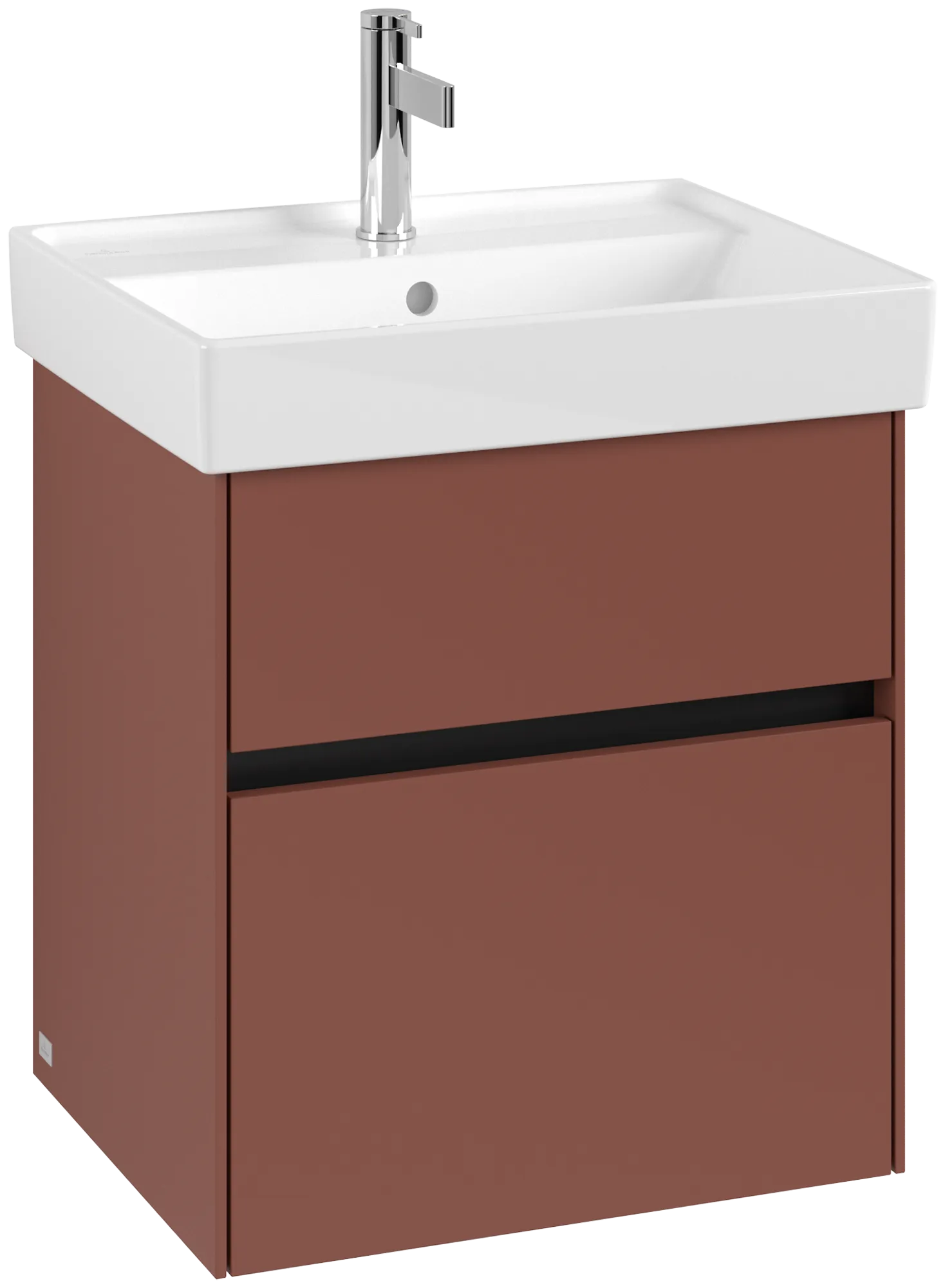 Villeroy & Boch Waschbeckenunterschrank Collaro C00700, eckig, Wine Red, 510 x 414 mm, Höhe 546 mm, mit SoftClosing und integrierten Aluminiumgriffen