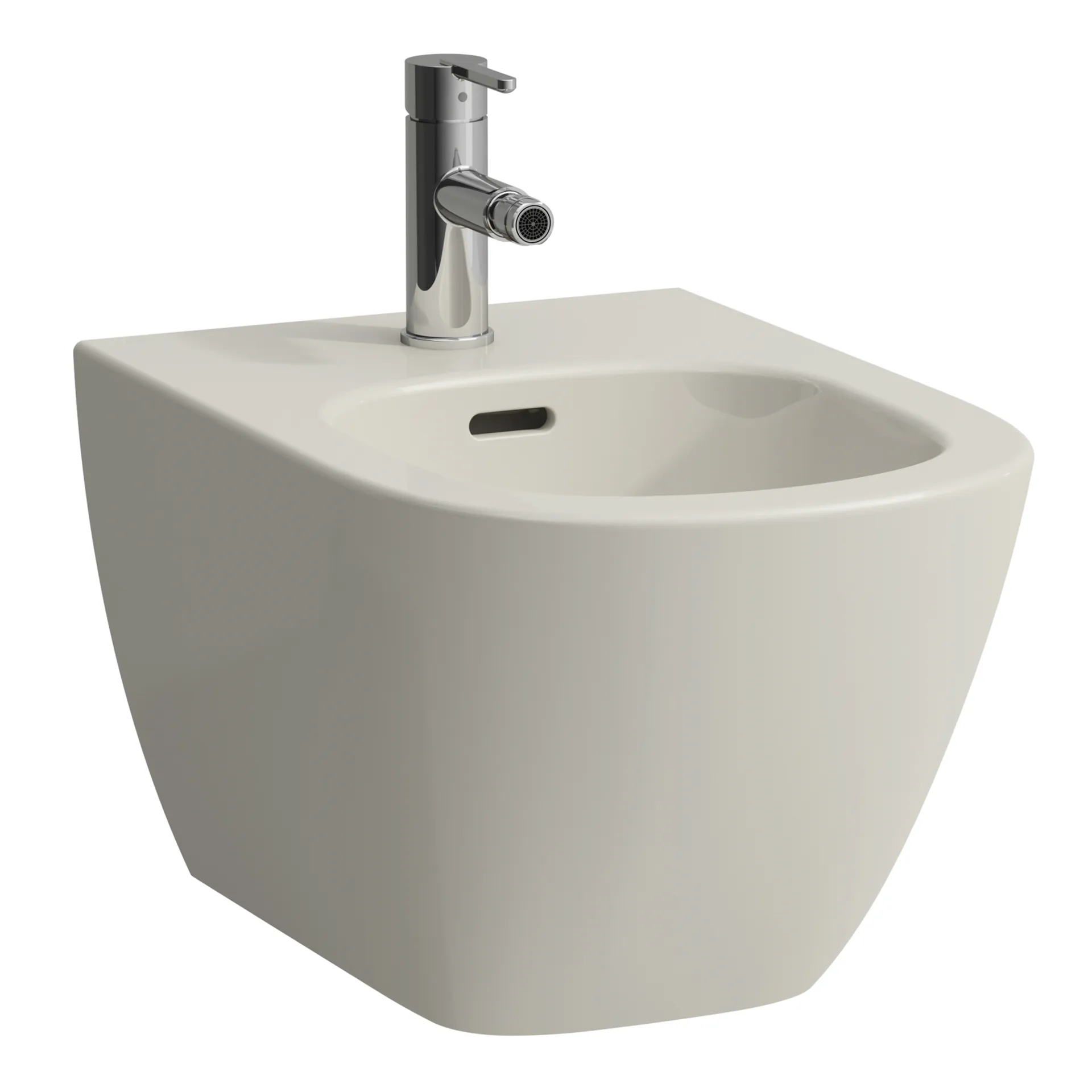Wandbidet LUA 520x360 1 Hahnloch mit Überlauf ohne seitliches Loch für Wasseranschluss weiß