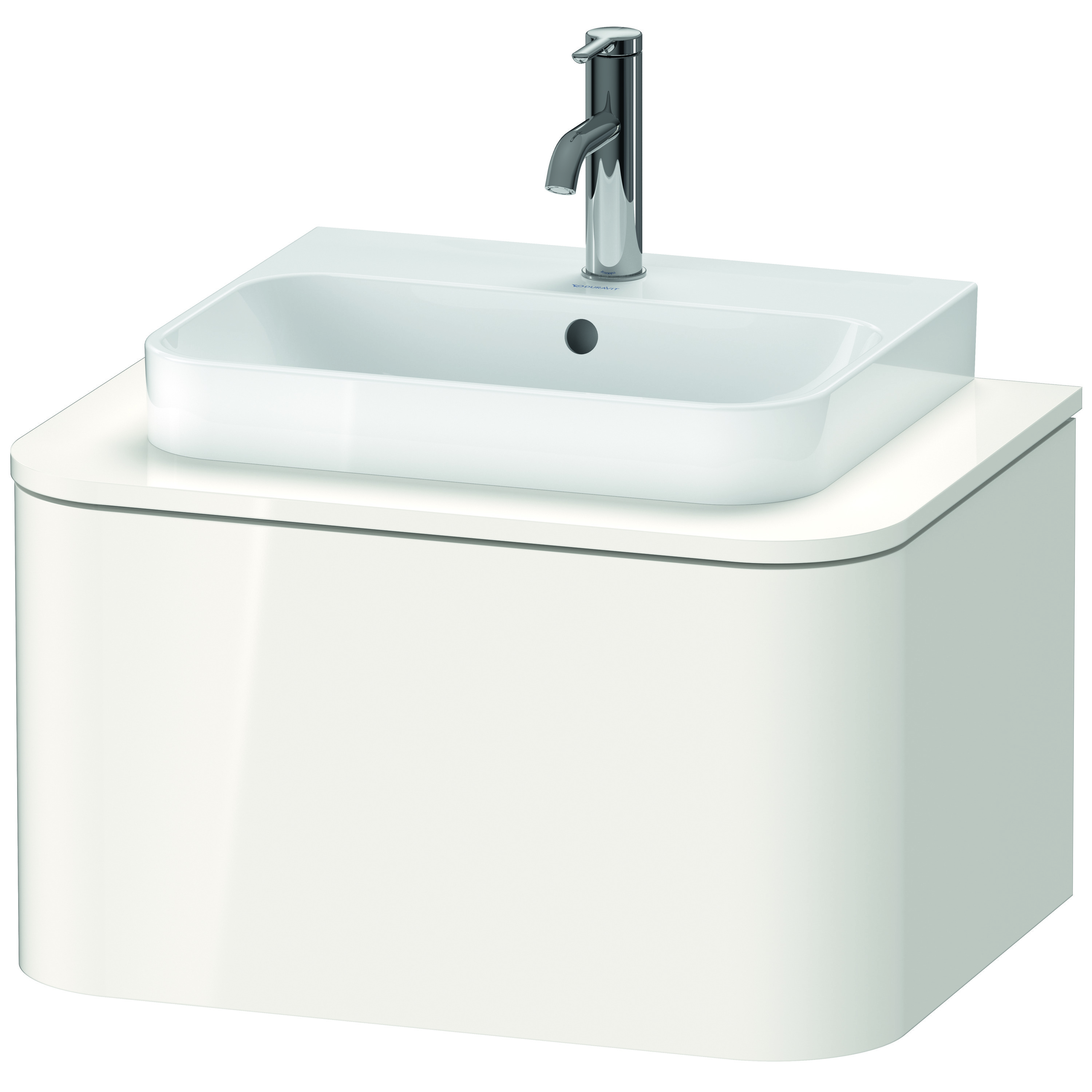 Duravit Waschtischunterschrank wandhängend „Happy D.2 Plus“ 65 × 35,4 × 48 cm in Weiß Hochglanz