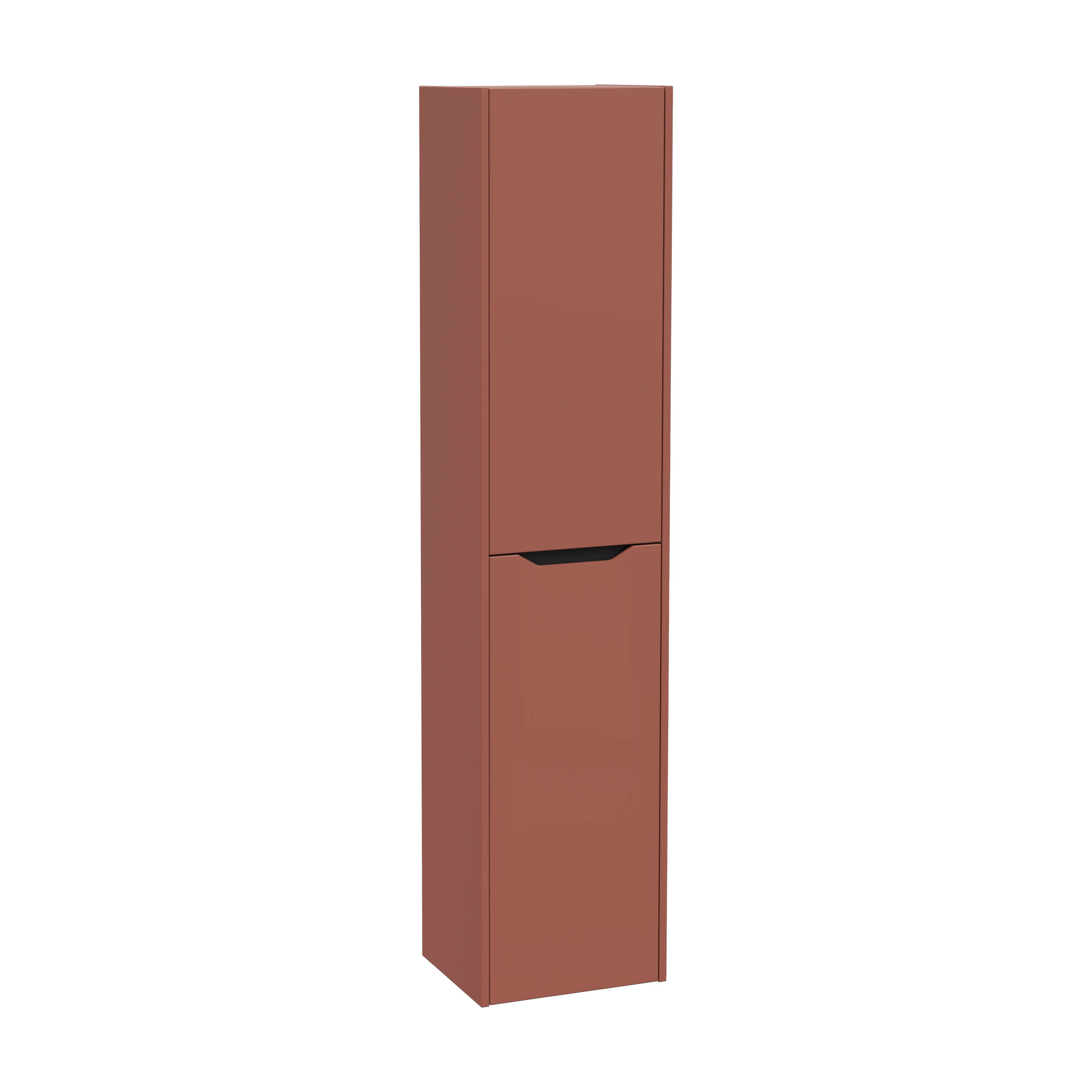 New Integra Square Hochschrank mit 2 Türen 40 x 35 x 180 cm (BxTxH) Türanschlag links Terracotta Matt