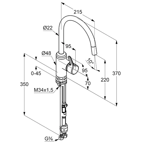 Kludi BINGO STAR Spültisch EHM DN 15, herausziehbarer Auslauf chrom Kludi BINGO STAR Spültisch EHM DN 15, herausziehbarer Auslauf chrom