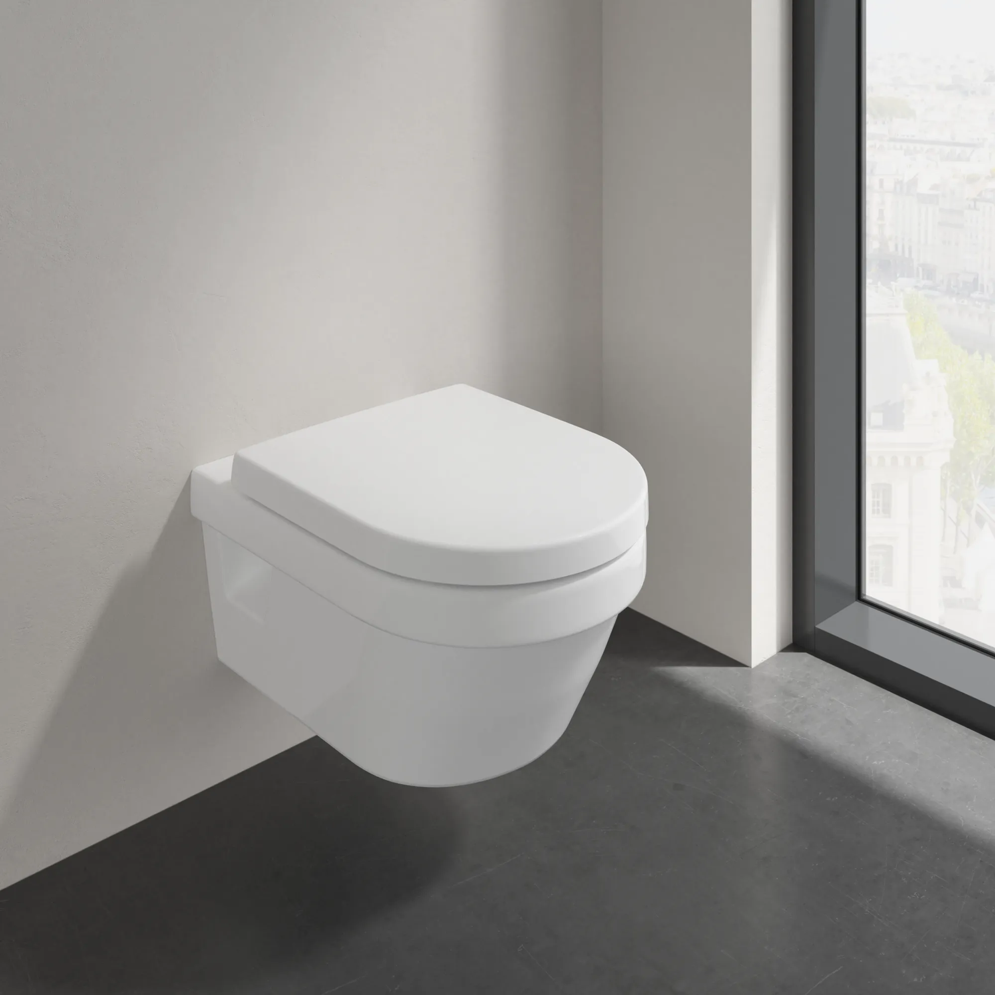 Wand-Tiefspül-WC DirectFlush „Architectura“ 37 × 33 × 53 cm  mit CeramicPlus