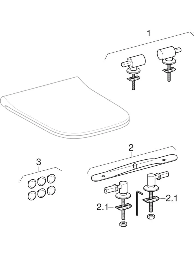 WC-Sitz „Smyle Square“ schmales Design, Sandwichform Soft Closing, Befestigung von oben