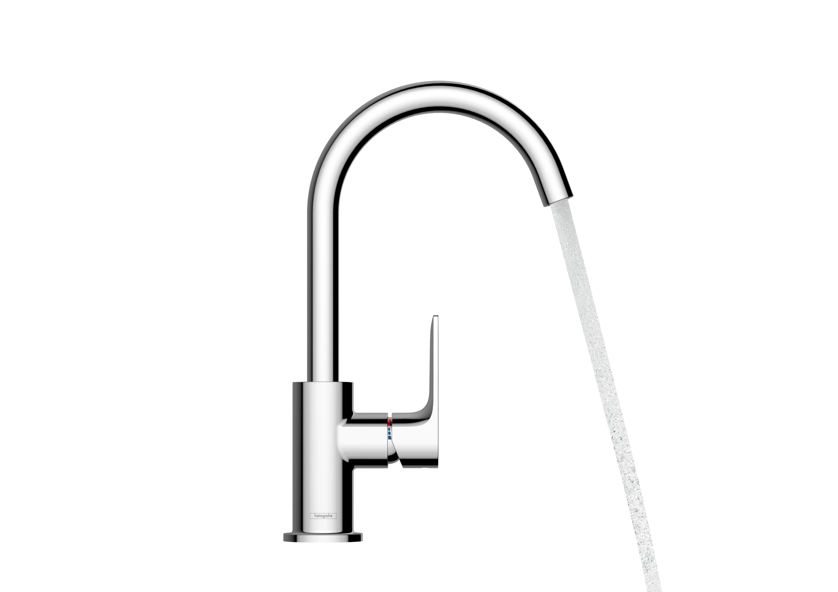 Hansgrohe Einhebel-Waschtischmischer Rebris E Chrom, 154 mm Ausladung, 222 mm Auslaufhöhe, 120° Schwenkbereich, 5 l/min Durchfluss