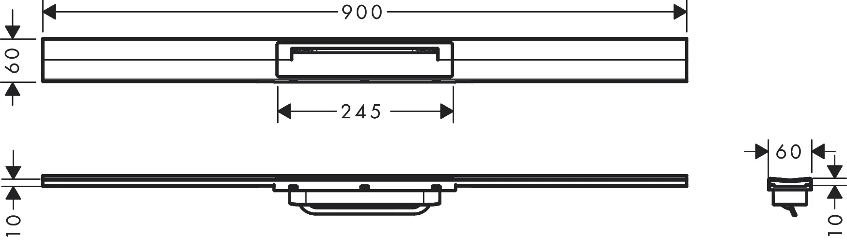 Hansgrohe RainDrain Flex Duschrinne 900 mm, Polished Gold Optic, höhenverstellbar, zweiseitig montierbar