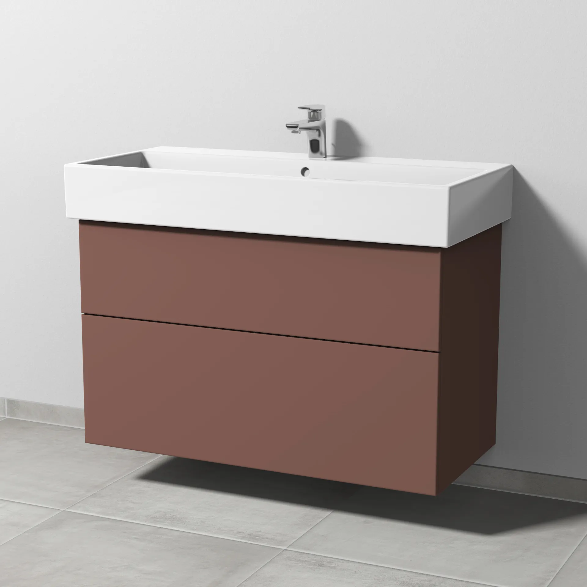 Sanipa Waschtischunterschrank „3way“ passend zu Keramik-Waschtische Vero Air von Duravit 950 × 591 × 447 mm in Wine-Red